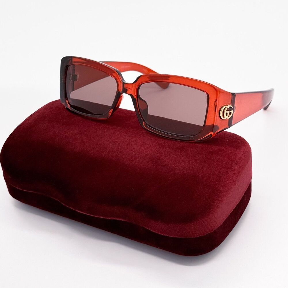 NWT Gucci GG1403SK-003-54 Burgundy Square 54mm Sunglasses - Picture 1 of 5
